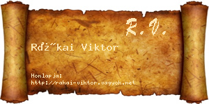 Rákai Viktor névjegykártya
