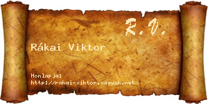 Rákai Viktor névjegykártya